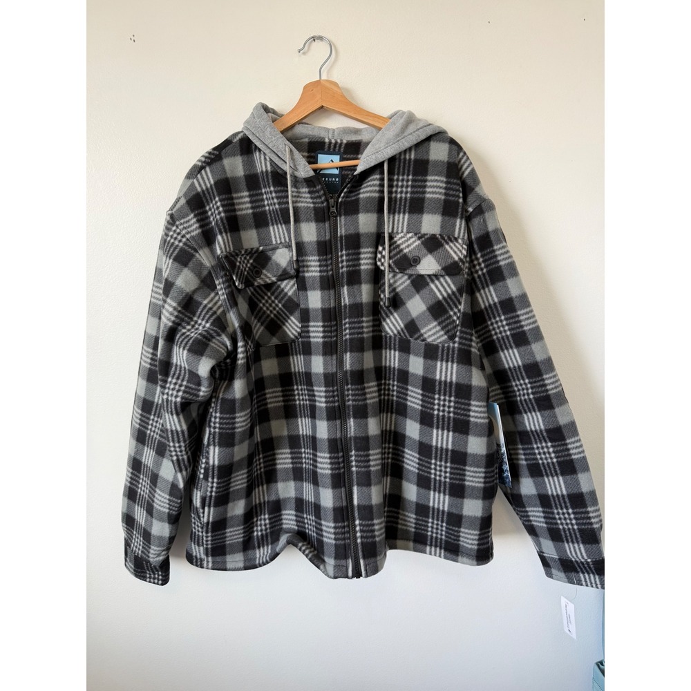 Iceburg Outerwear Flannel Fleece Zip-Up Jacket – Gray – Men's Medium